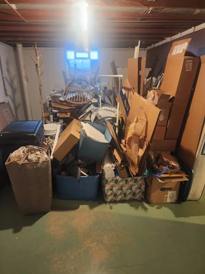 Roll-off dumpster container at job site for Yard Waste Dumpster Rental in Belleville